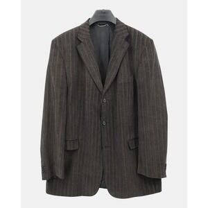 Jake's Striped Cotton Blazer Men's Size 50(?) Long 90s Style Brown Black